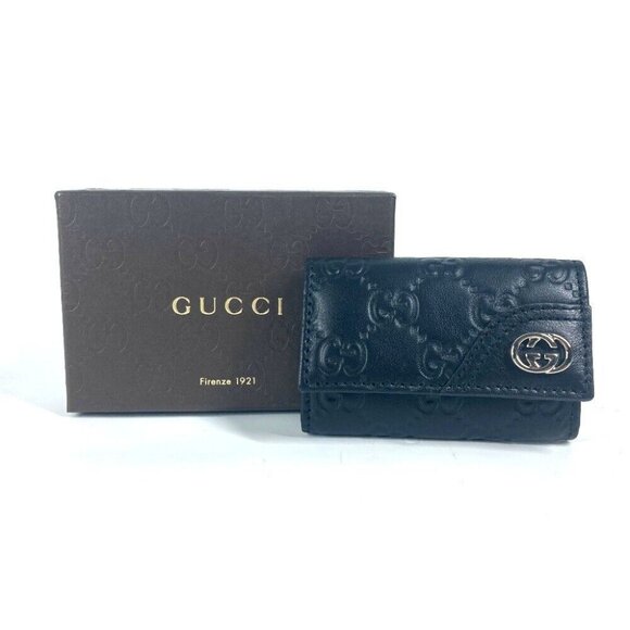 GUCCI 181680 Guccissima GG 6-key set 6 key case Key Case Sima leather Black - Picture 14 of 14